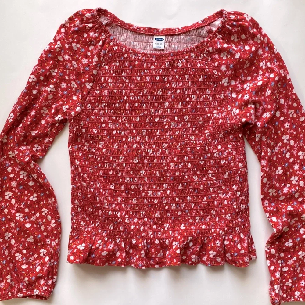 Old Navy girls floral peasant top